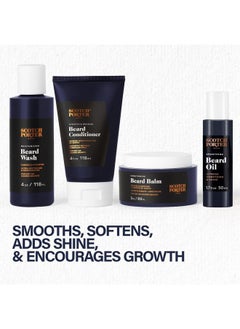 scotch porter Beard Care Kit - Cleanse, Moisturize, Soothe & Style Coarse, Dry Hair While Encouraging Growth For A Fuller/Healthier-Looking Beard - Includes Wash, Conditioner, Serum, Balm & Brush  - Image 3