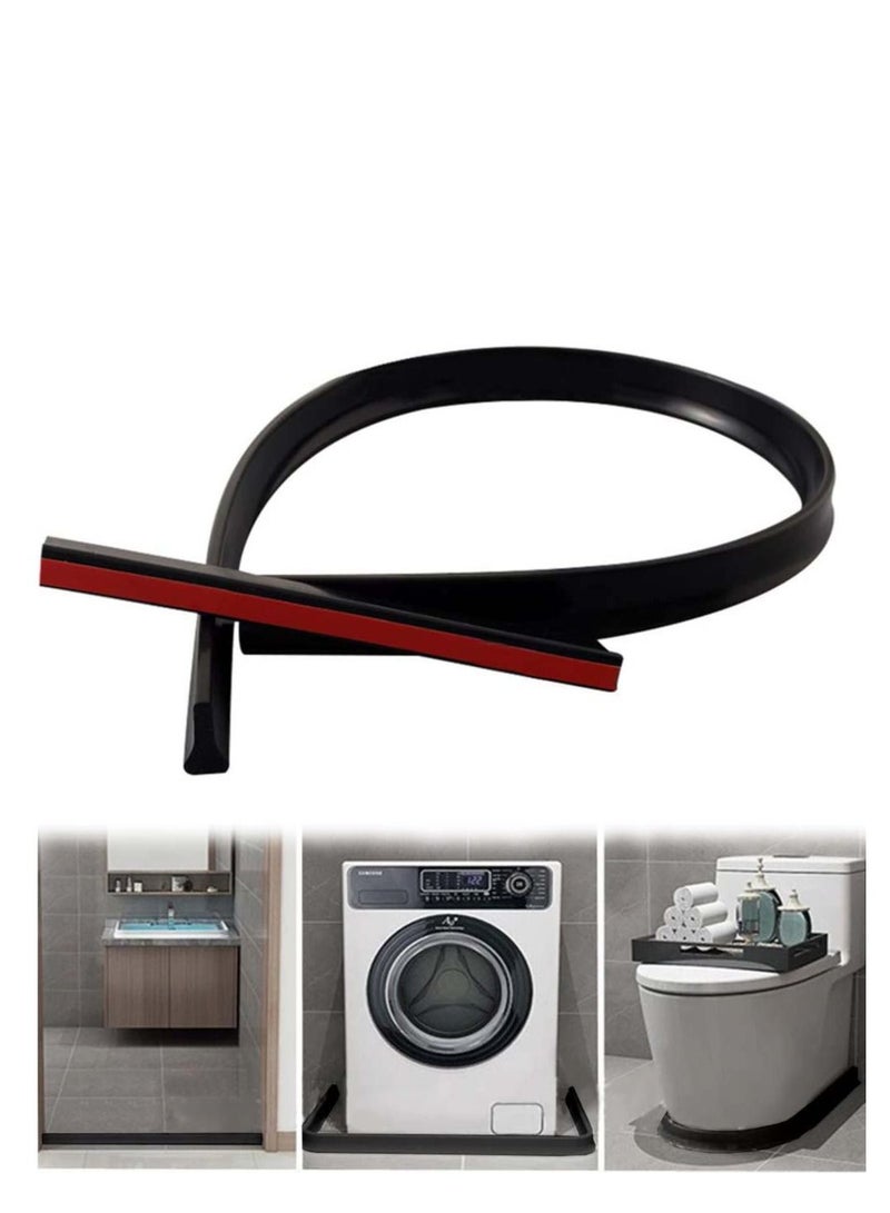 SYOSI Shower Door Water Barrier Strip, Self-adhesive Stopper Collapsible Threshold Waterproof Strip for Bathroom Kitchen Tub Countertop 1M - Image 1