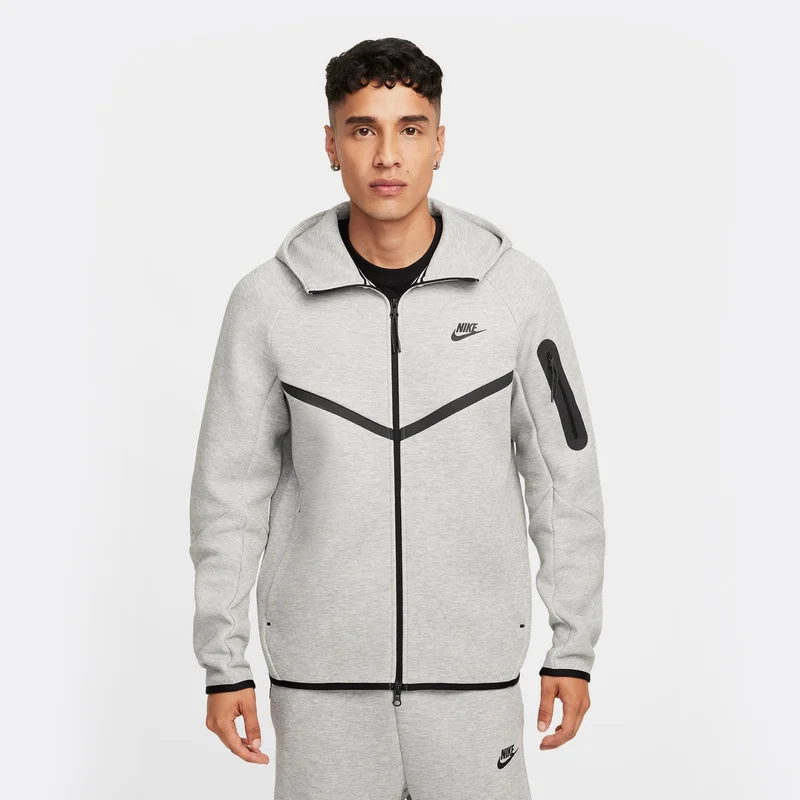 Nike Grey Men's Tech Full-Zip Windrunner Hoodie for Men | Best Price UAE