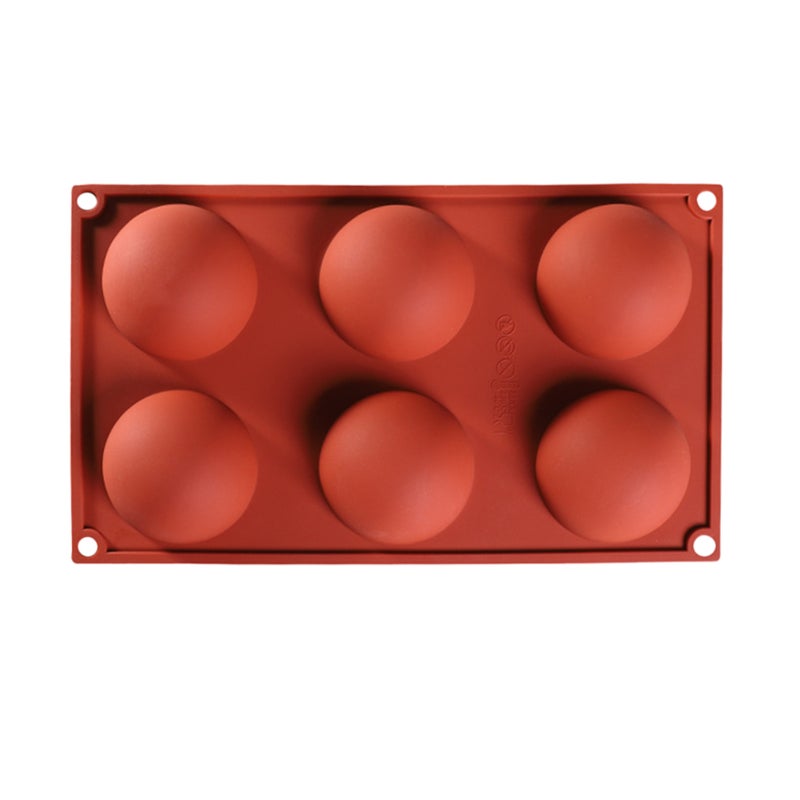 2PCS 6 Holes Silicone Hemispherical Baking Round Shape Half Sphere Non Stick DIY Cake Cupcake Baking Pan for Chocolate Cake Jelly Dome Mousse Pudding - Image 1