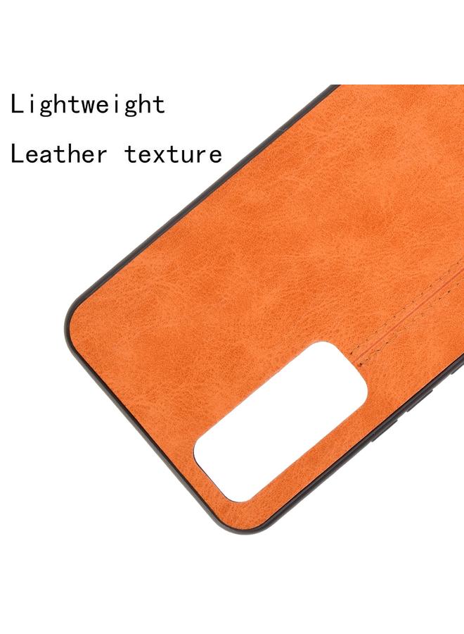 إيروريكس جراب لهاتف vivo V20 SE مقاوم للصدمات بنمط جلد البقر المخيط من مادة PC + PU + TPU - Image 5