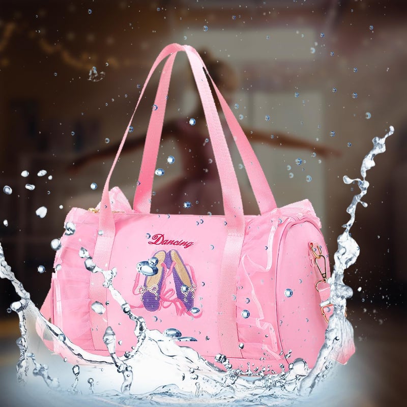 Dorlubel Cute Ballet Dance Backpack Tutu Dress Dance Bag with Key Chain Girls (pink3 of shoes) - Image 3