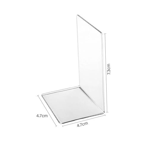 oddpod™ Acrylic Clear Bookends for Office Decor/Book Shelf/Living Room/Home Décor 2101 - Transparent (2 Pcs) - Image 3