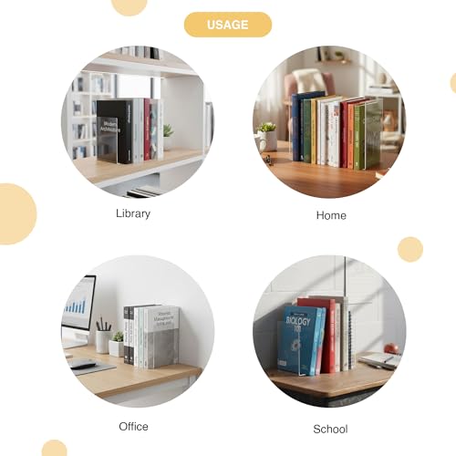oddpod™ Acrylic Clear Bookends for Office Decor/Book Shelf/Living Room/Home Décor 2101 - Transparent (2 Pcs) - Image 5
