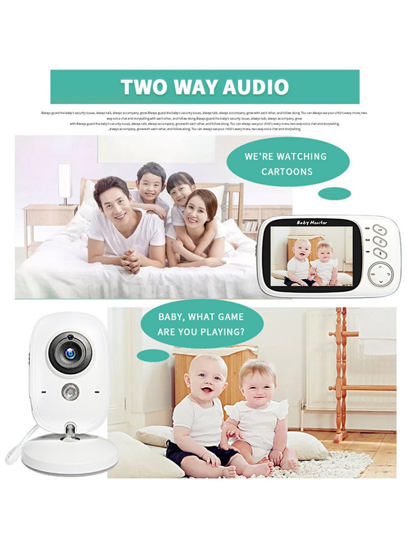 Sharpdo 3.2 Inch Digital Wireless Baby Monitor, Two-Way Intercom, Temperature Display, Music Player, Baby Care Device 320 x 240pxl  - Image 4