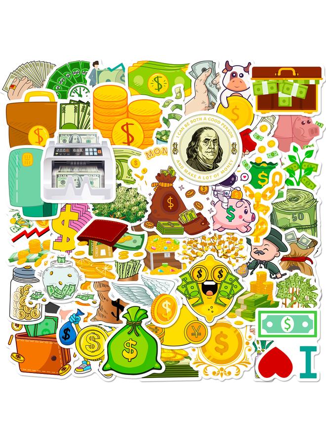 Bluejw Selling 50 Fortune Gold Coins Children's Fun Stickers Luggage Cup Notebook Award Stickers - Image 1