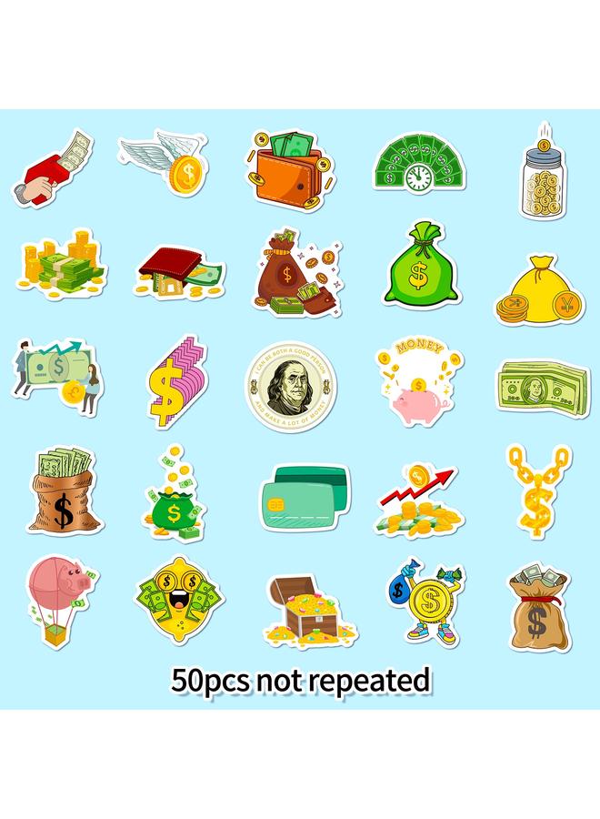 Bluejw Selling 50 Fortune Gold Coins Children's Fun Stickers Luggage Cup Notebook Award Stickers - Image 4