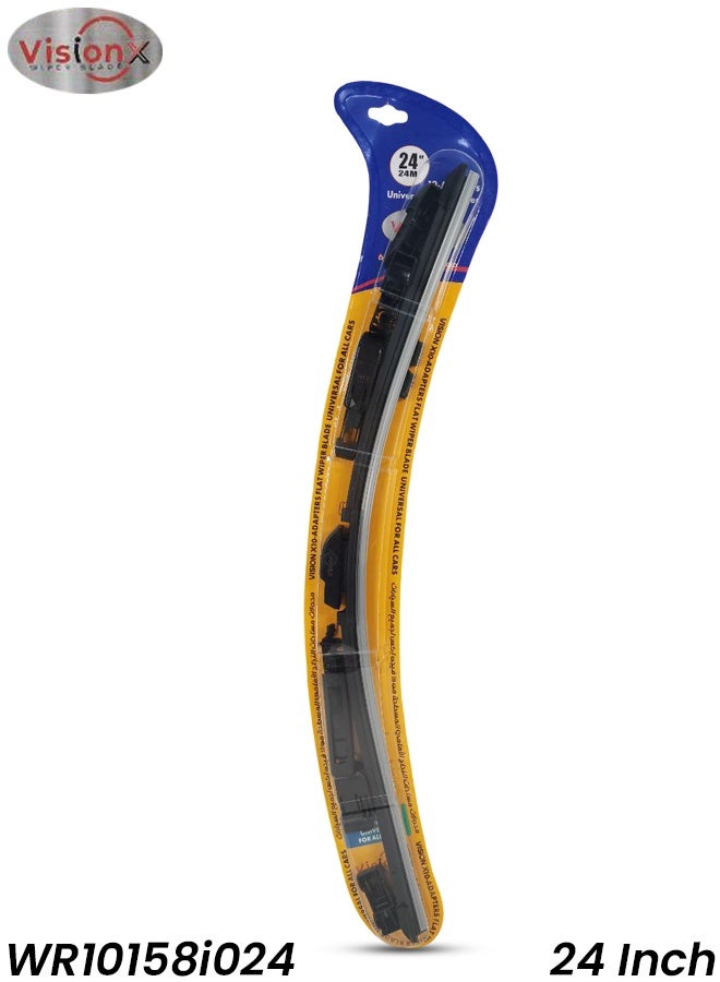 Vision X VisionX WR10158i024 All-Weather 24-Inch Frameless Wiper Blade - Universal Fit (10 Adapters), Natural Rubber, Silent, Streak-Free, Corrosion-Free, Low Maintenance, Long-Lasting Durability - Image 1