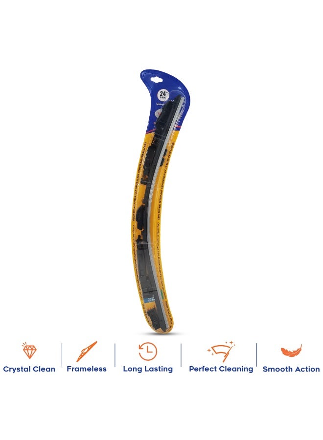 Vision X VisionX WR10158i024 All-Weather 24-Inch Frameless Wiper Blade - Universal Fit (10 Adapters), Natural Rubber, Silent, Streak-Free, Corrosion-Free, Low Maintenance, Long-Lasting Durability - Image 2