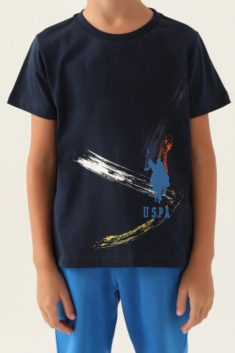 U.S. Polo Assn. Licensed With Emblem Navy Blue Boys Bermuda Set