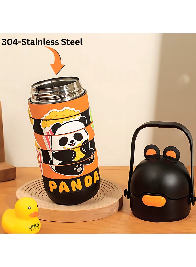 تويسو زجاجة مياه دوارة من الفولاذ المقاوم للصدأ للأطفال من Twisoo مع مصاصة وحزام مزدوج الجدار معزول بتفريغ الهواء، زجاجة مياه تعليمية وممتعة وتعلم للأطفال والفتيات والفتيان مقاومة للتسرب 430 مل (لون القرنفل) - Image 5