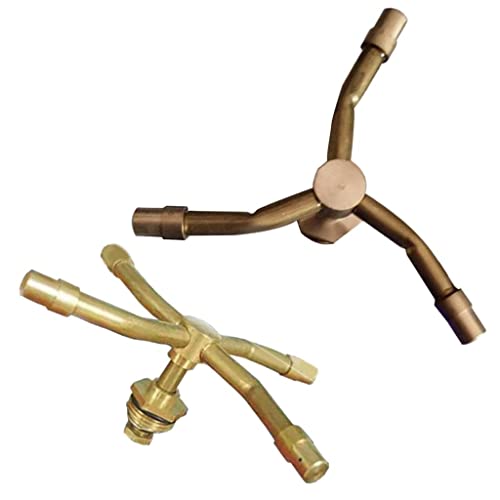 IVELECT Brass Rotary Sprinkler Water Irrigation Garden Lawn Spray Nozzle DN15 3 Arms - Image 1