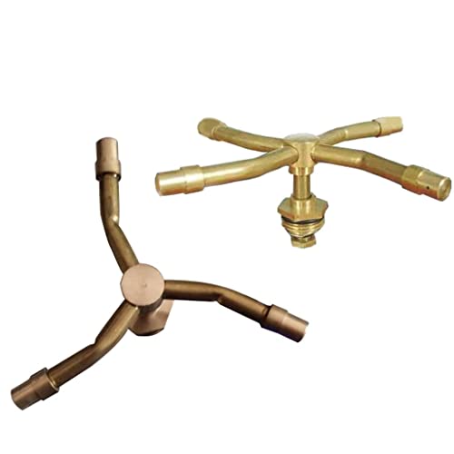 IVELECT Brass Rotary Sprinkler Water Irrigation Garden Lawn Spray Nozzle DN15 3 Arms - Image 3