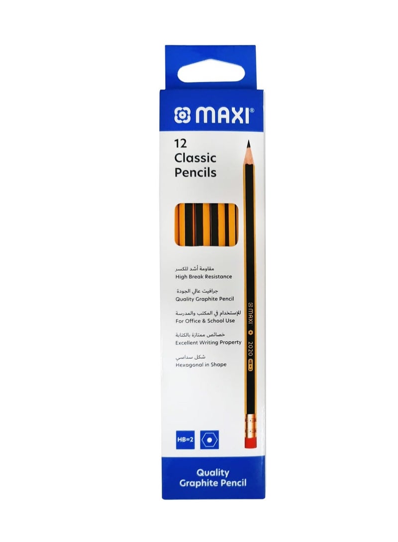 Maxi 24-Pieces HB Classic Pencil Black/Yellow - Image 2