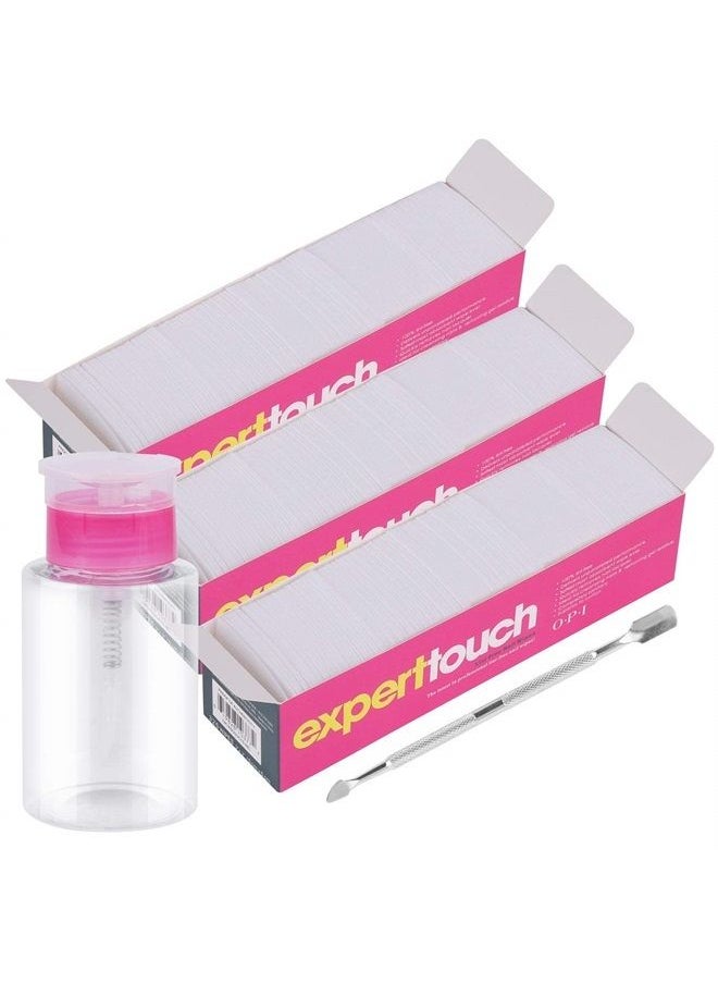 Tbestmax - 960 pcs Lint Free Nail Wipes Cotton Pads Remover to Soak Off Acrylic Gel Nail Polish with Pumb Bottle Dispenser and 1 Cuticle Pusher Tbestmax - Image 1
