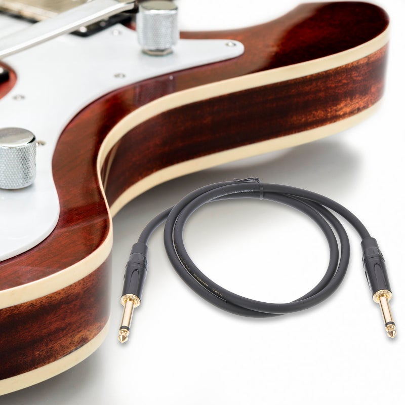 Male to Male Microphone Audio Cable 6.35mm Audio Cable for Electric Guitar Black - Image 5