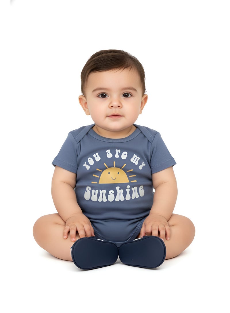 Bambimici 3-Piece Short Sleeve You are my Sunshine Print Bodysuit for Baby - Image 4