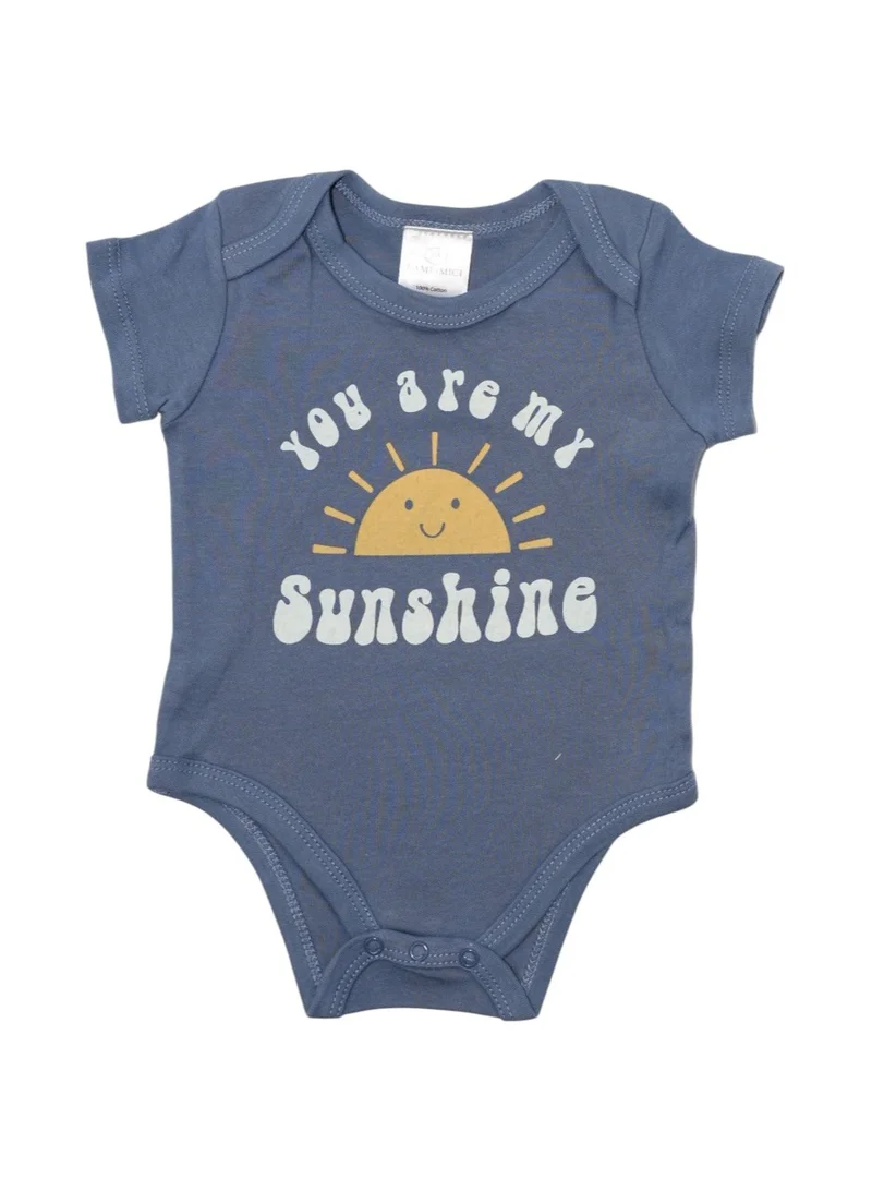 Bambimici Bambimici 3-Piece Short Sleeve You are my Sunshine Print Bodysuit for Baby