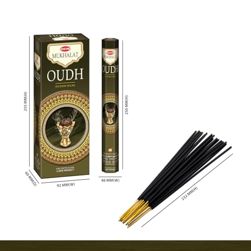 Hem Mukhalat Oudh Incense Sticks (120 Sticks, 6 Boxes Inside) - 9 Inches Long, 20g per Box - Perfect for Meditation, Rituals & Cleansing, Purifies Surroundings by Eliminating Negativity. - Image 2