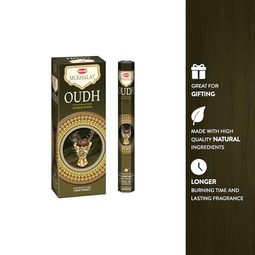 Hem Mukhalat Oudh Incense Sticks (120 Sticks, 6 Boxes Inside) - 9 Inches Long, 20g per Box - Perfect for Meditation, Rituals & Cleansing, Purifies Surroundings by Eliminating Negativity. - Image 4