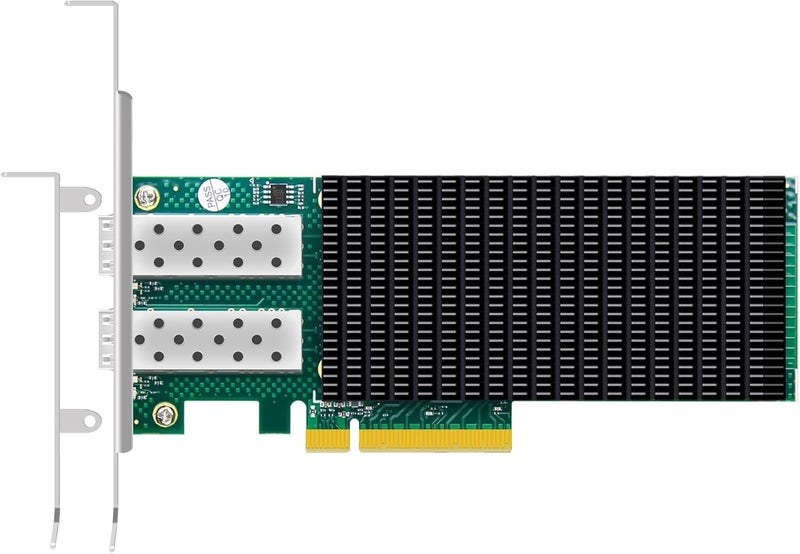 جلوتريندز بطاقة شبكة ST7341 إيثرنت 25G SFP28 بمنفذين مع وحدة تحكم Intel E810-XXVAM2، واجهة PCIE 4.0 X8، تدعم نظام التشغيل Windows 11/10/Windows Server/Linux/RHEL/SLES/Ubuntu/Debian/Freebsd - Image 1