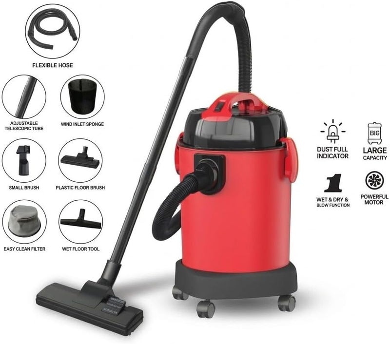 Biki Wet and Dry Vacuum Cleaner, 1200W, 21L | 21 | 1200 | | | ( ) - Image 2