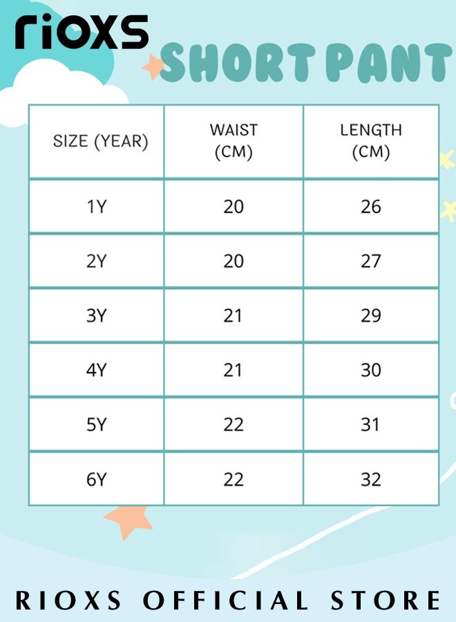 RIOXS Toddler Baby Boys Jogger Shorts Summer 100% Cotton Casual Knit Short Pants Active Pants with Drawstring - Image 3