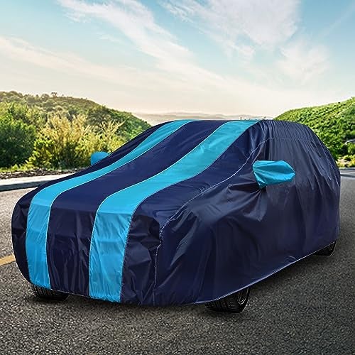 Auto Hub Car Cover Compatible with Maruti Swift Dzire (Model : 2017-Till Date) with Mirror Pocket, Water Resistant, Triple Stitched, Dzire Car Cover, Navy-Blue - Image 3