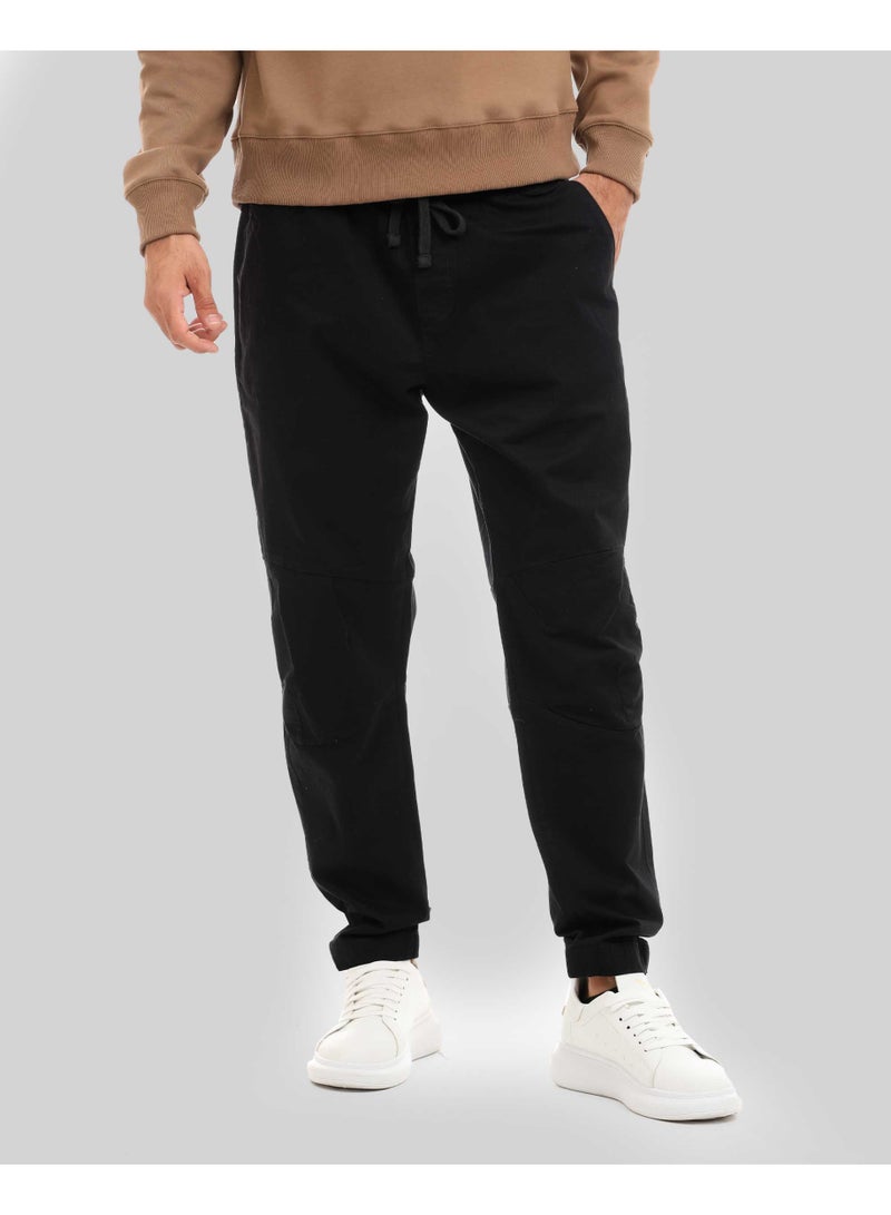 دوت بنطلون جوجر رجالي كاجوال بتصميم عصري ورباط متناسق - Image 1