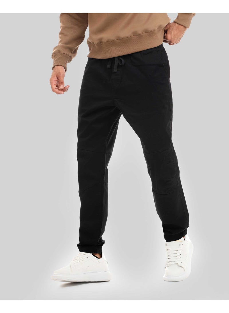 دوت بنطلون جوجر رجالي كاجوال بتصميم عصري ورباط متناسق - Image 2