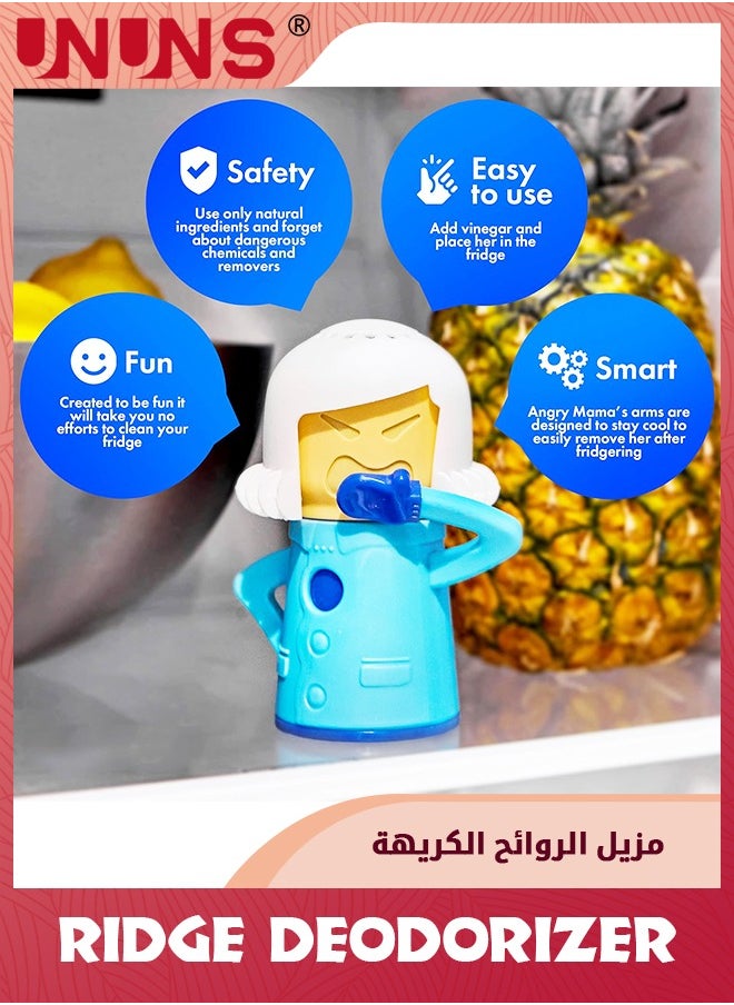 UNUNS مزيل الروائح الكريهة للثلاجة، مزيل الروائح الكريهة للثلاجة تشيلي ماما يمتص الروائح، منظف الثلاجة ومزيل معطر للرائحة، منقي هواء صودا الخبز قابل لإعادة الاستخدام  - Image 4