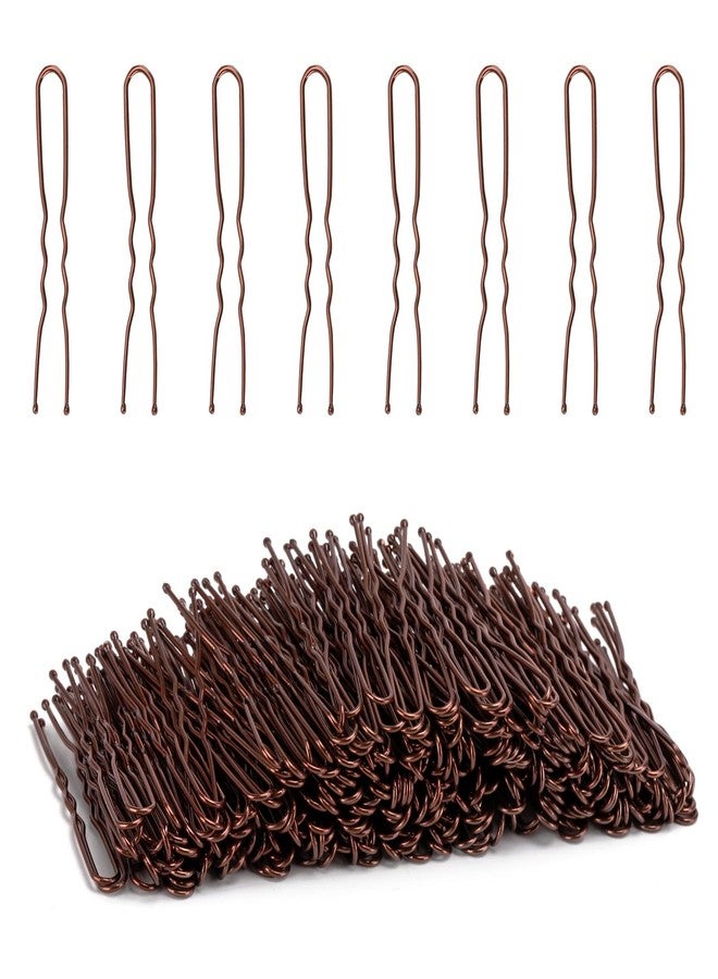Tbestmax 300 Bun Hair Bobby Pins U Shaped Pin Hair Grips to Clip Ballet Hair Net for Women 5 CM/2 Inch Brown - Image 1