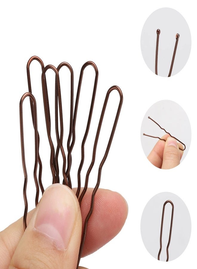 Tbestmax 300 Bun Hair Bobby Pins U Shaped Pin Hair Grips to Clip Ballet Hair Net for Women 5 CM/2 Inch Brown - Image 4