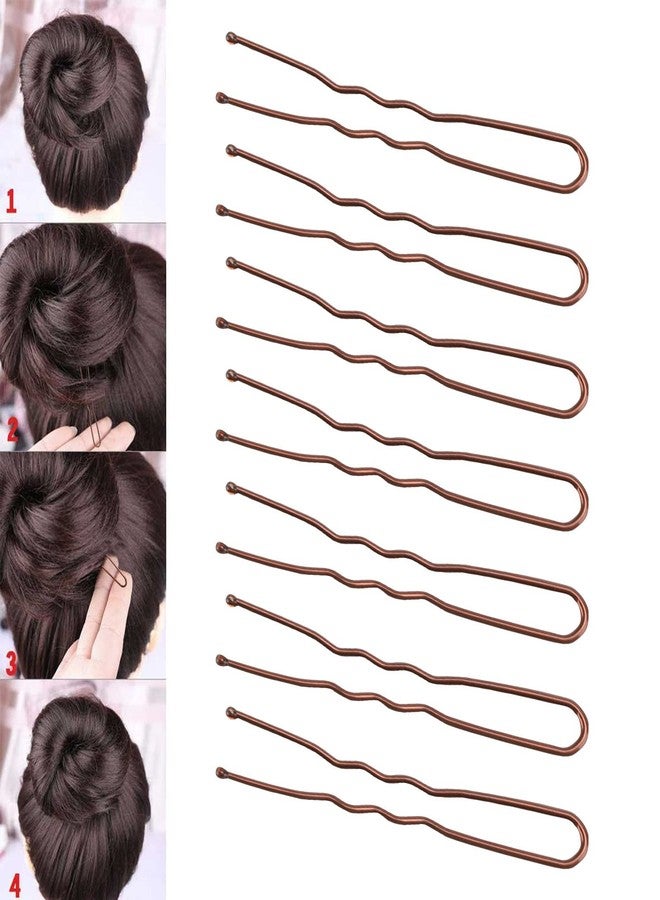 Tbestmax 300 Bun Hair Bobby Pins U Shaped Pin Hair Grips to Clip Ballet Hair Net for Women 5 CM/2 Inch Brown - Image 2