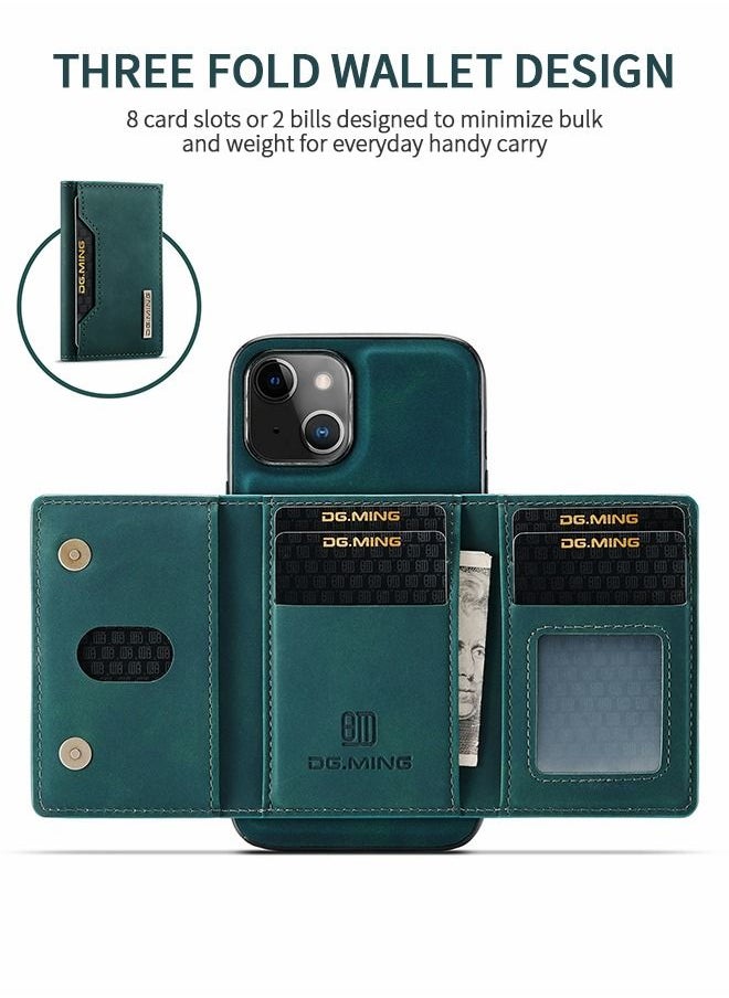 GROIC For iPhone 14 Case,2 in 1 Clutch Wallet Cover,Vintage Slim Leather Case Magnetic Detachable Tri-Fold Wallet Phone Shell,iPhone 14 6.1" Leather Case with Card Holder Pocket Slim Case  - Image 3