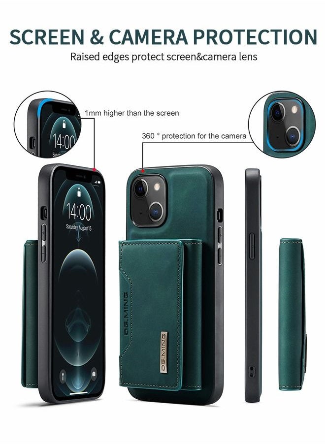 GROIC For iPhone 14 Case,2 in 1 Clutch Wallet Cover,Vintage Slim Leather Case Magnetic Detachable Tri-Fold Wallet Phone Shell,iPhone 14 6.1" Leather Case with Card Holder Pocket Slim Case  - Image 2