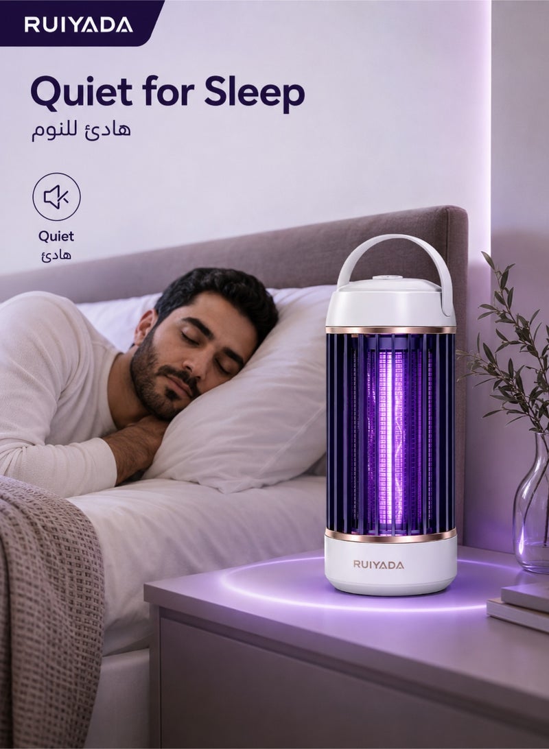RUIYADA Mosquito Killer Lamp, Electric Mosquito Killer with 365nm UV Light, Bug Zapper Indoor, Fly Killer Lamp with High Voltage Grid, 360° Mosquito Trap for Home Bedroom Living Room Office Outdoor Camping, Quiet Insect Killer Lamp - Image 5