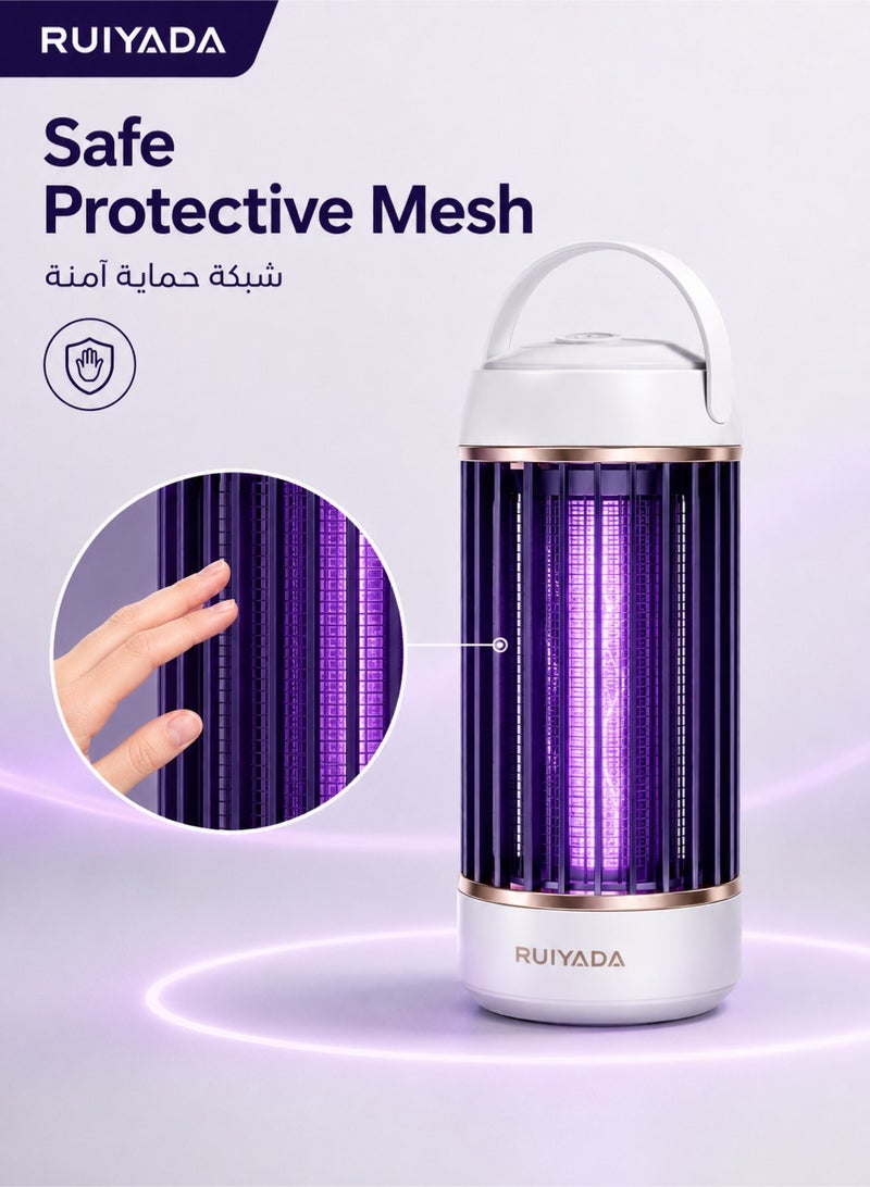 RUIYADA Mosquito Killer Lamp, Electric Mosquito Killer with 365nm UV Light, Bug Zapper Indoor, Fly Killer Lamp with High Voltage Grid, 360° Mosquito Trap for Home Bedroom Living Room Office Outdoor Camping, Quiet Insect Killer Lamp - Image 4