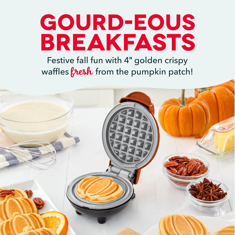 Dash Pumpkin Mini Waffle Maker - Image 2