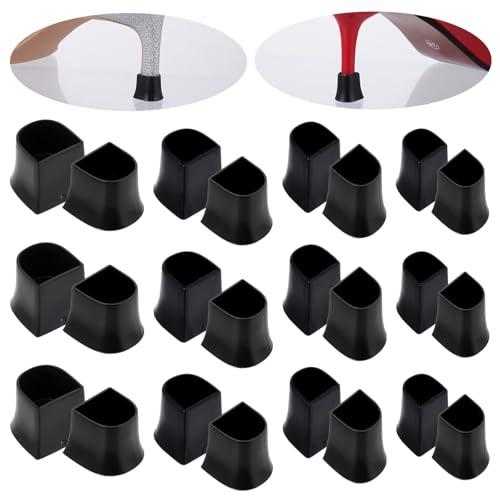 APLZGMG Heel Cap Protectors for High Heel Shoes U Shape 4 Sizes Black 12Pairs AntiSlip Noise Reducing High Heel Protector Replacement Heel Protectors Tip Covers for Stiletto and Pumps Tips - Image 2