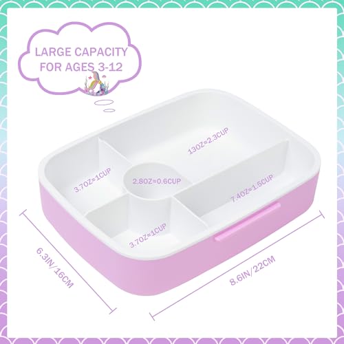 Oruiji Mermaid Bento Box for Kids Lunch Boxs for Girls Bento Lunch Box for Kids Lunch Box Set with 5 Compartments Stainless Steel Water Bottle, Lunch Bag, Ice Pack Set Back to School Supplies - Image 4