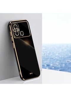 HuHa Case Cover For Xiaomi Poco C55 4G XINLI Straight Edge 6D Electroplate TPU Phone Case Black 