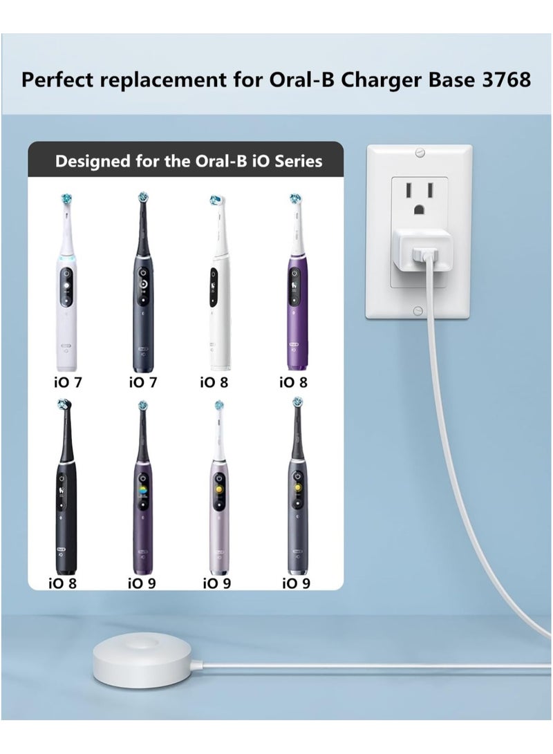 Electric Toothbrush Charger for O-ral B iO7 iO8 iO9 Magnetic Charger Compatible with B-raun O-ral B IO Type 3768 Replacement for Base iO Series 7/8 /9 USB Chargers Powered  - Image 2