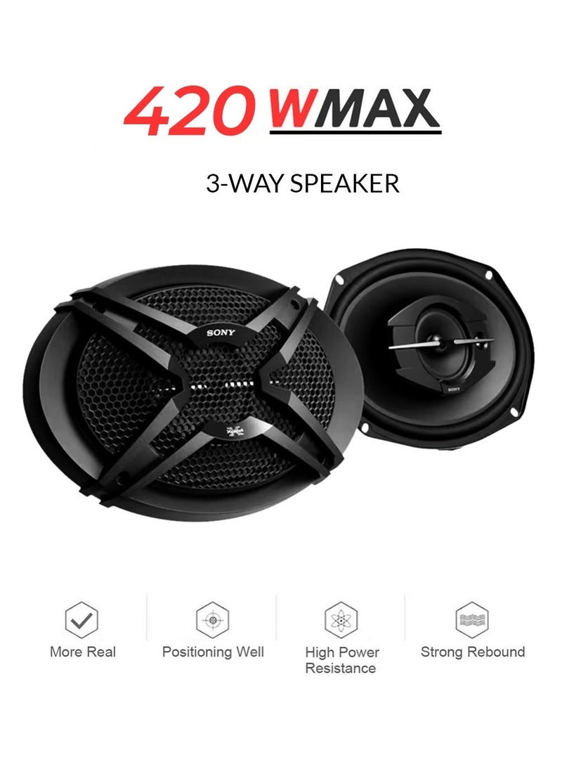 Sony Xplod Car Speaker Music Speaker 3 Way 60W/420W Max 6x9" Coaxial Flush Mount 2 Pcs Set SONY XSGTF6939 - Image 4