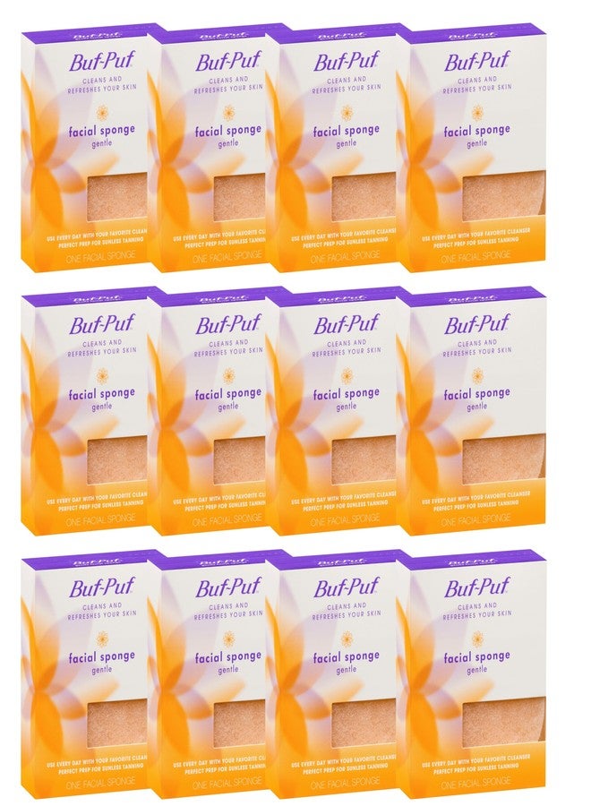 Buf-Puf Gentle Facial Sponge, Dermatologist Developed, Removes Deep Down Dirt & Makeup That Causes Breakouts and Blackheads, Reusable, Exfoliating, 12 Count - Image 1