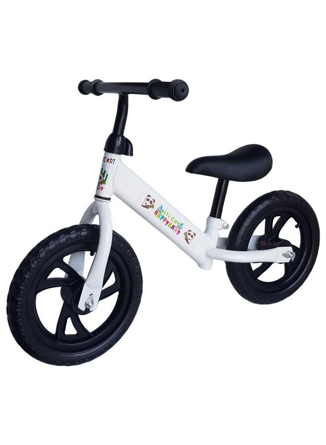GOCART WITH G LOGO GOCART WITH G LOGO Kids Training Bicycle Without Pedal for 1.5 to 3 Year Old Kids (White (Black MAG Wheel)) - Image 1