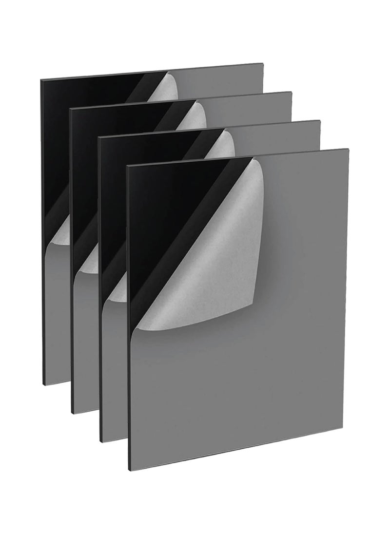SMARTPOINTS - Pack of 4 Acrylic Sheets Acrylic Glass Black Plate A3 1 mm Thick Acrylic Panels Crystal Clear Plastic Plate Shatter proof Plastic Panels for Crafts, Painting, Home Decoration 42 x 29.7 cm - Image 1