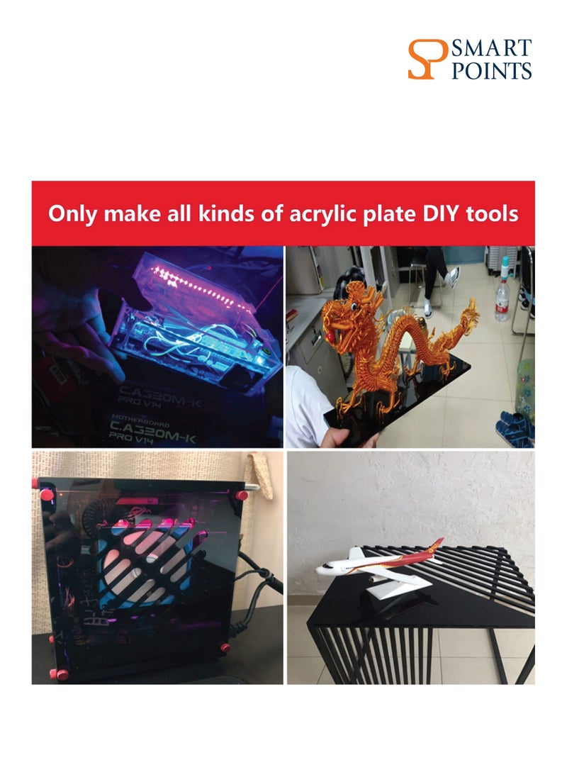 SMARTPOINTS - Pack of 4 Acrylic Sheets Acrylic Glass Black Plate A3 1 mm Thick Acrylic Panels Crystal Clear Plastic Plate Shatter proof Plastic Panels for Crafts, Painting, Home Decoration 42 x 29.7 cm - Image 1