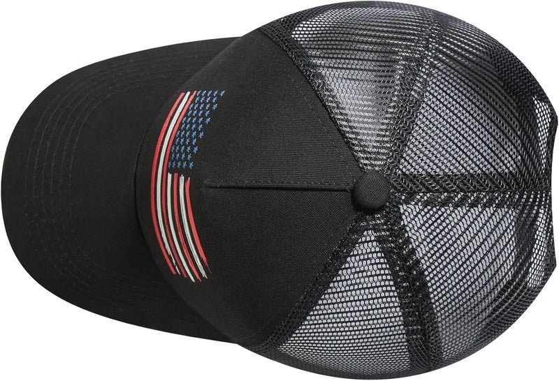 VIONLAN Baseball Cap American Flag Trucker Hat for Men Women 3D Embossed Logo Adjustable Outdoor Mesh Snapback Hat - Image 4