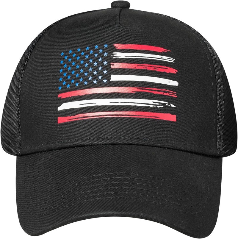VIONLAN Baseball Cap American Flag Trucker Hat for Men Women 3D Embossed Logo Adjustable Outdoor Mesh Snapback Hat - Image 2